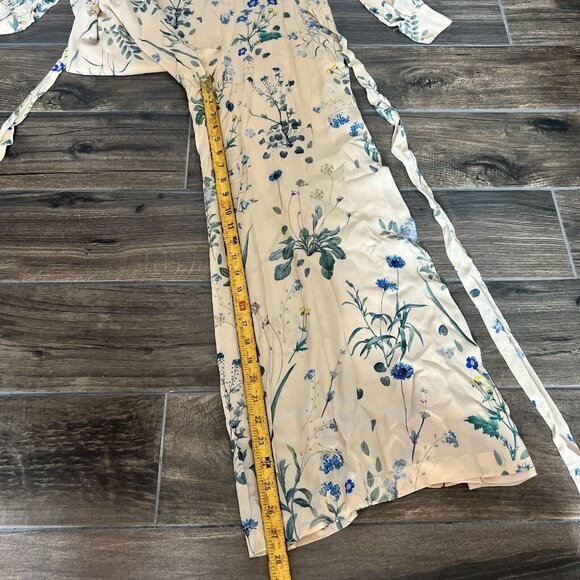 Luisa Beccaria Belted Herbarium Floral-Print Crepe Jumpsuit size 36 - Picture 3 of 6